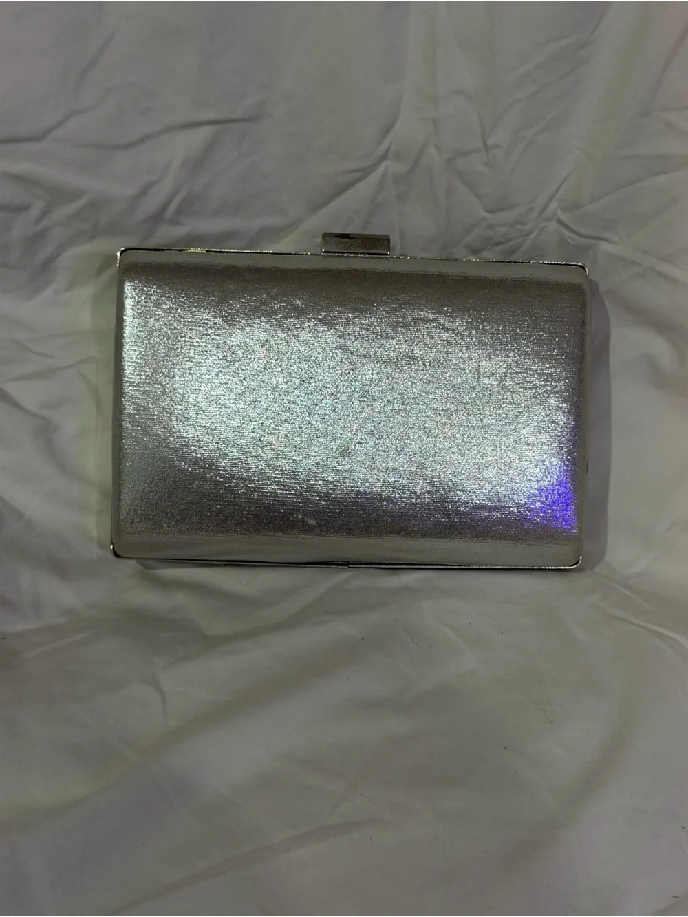 Abella Silver Crystal-Studded Evening Clutch